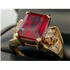 Image 6 : Ladies 10KT Gold Emerald Cut 5.46 carat Ruby Solitaire ring with diamonds. (19-SH1101). Appraisal Ce
