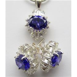 MATCHING STERLING EARRINGS AND NECKLACE