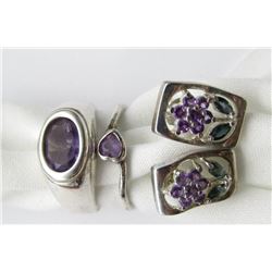 STERLING SILVER JEWELRY LOT: (2) RINGS