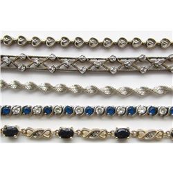 5-STERLING SILVER BRACELETS