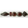 Image 1 : 5-ANTIQUE STERLING RINGS