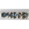 Image 1 : 7-STERLING RINGS WITH TURQUOISE GEMS