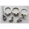 Image 1 : STERLING SILVER LOT WITH PURPLE STONES:
