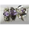 Image 2 : STERLING SILVER LOT WITH PURPLE STONES: