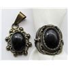 Image 1 : MATCHING STERLING RING AND PENDANT.
