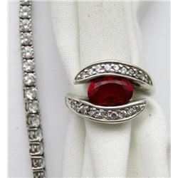 STERLING SILVER RING AND BRACELET