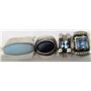 Image 1 : 4-STERLING SILVER RINGS WITH BLUE