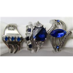 4-FLASHY STERLING SILVER RINGS WITH