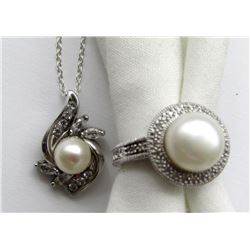 SET OF NECKLACE AND RING. STERLING!