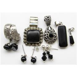 MEXICO STERLING LOT WITH BLACK ONYX