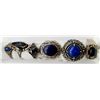Image 1 : 6-STERLING RINGS WITH DEEP BLUE