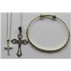 Image 1 : 2-STERLING SILVER CROSS NECKLACES &