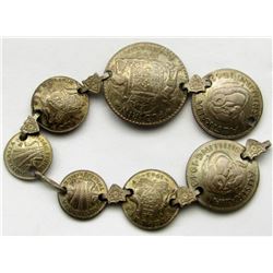 ANTIQUE FOREIGN COIN SILVER BRACELET