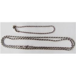 ANTIQUE STERLING BRAIDED CHAIN &