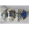Image 1 : 3-ANTIQUE STERLING RINGS WITH BLUE
