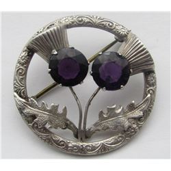 ANTIQUE STERLING BROACH MARKED "W.BS"
