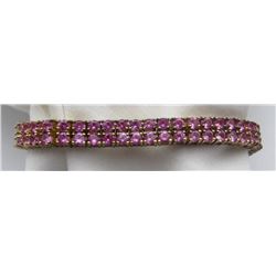 STERLING BRACELET WITH PINK GEM