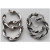 Image 1 : 2-PAIRS OF STERLING HOOP EARRINGS