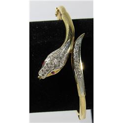 14K GOLD COBRA DIAMOND & RUBY BRACELET