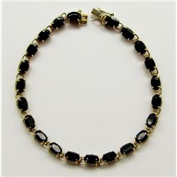 10k GOLD / BLACK ONYX BRACELET - NICE LOOK