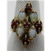 Image 1 : OPALS & RUBIES 14k GOLD RING - VINTAGE PIECE
