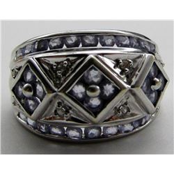 14k WHITE GOLD LADIES FASHION RING w/DIAMONDS