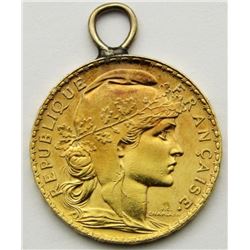 1911 GOLD 20 FRANC ROOSTER COIN
