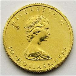 1984 $10 DOLLAR GOLD MAPLE LEAF