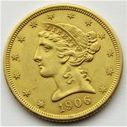 1906 $5 GOLD LIBERTY EAGLE