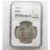 Image 1 : 1887-P  Morgan Silver Dollar $ NGC MS 62