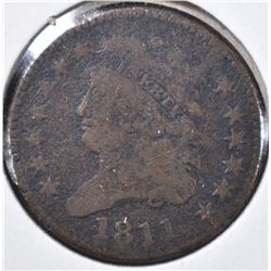 1811 HALF CENT VG SOME POROSITY