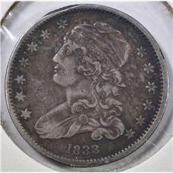 1833 BUST QUARTER VF/XF RIM BUMP
