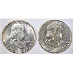 1949-D,S FRANKLIN HALF DOLLARS AU/BU