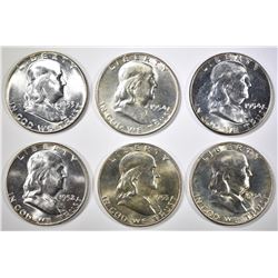 6 BU FRANKLIN HALVES