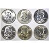Image 1 : 6 BU FRANKLIN HALVES