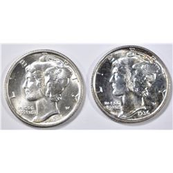 1936-D,S MERCURY DIMES CH/GEM BU