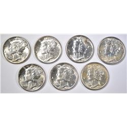 1938-S, 39-P,D,S, 40-P,D,S MERC DIMES CH/GEM BU