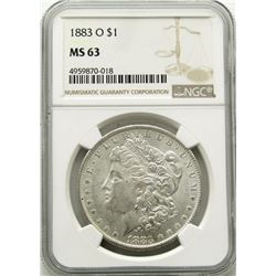 1883-O Morgan Silver Dollar $ NGC MS 63