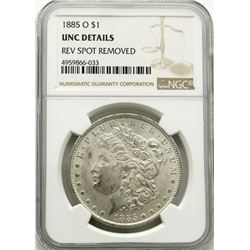 1885-O Morgan Silver Dollar $ NGC UNC Details Reve