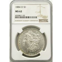 1884-O  Morgan Silver Dollar $ NGC MS 62