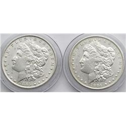 2 - AU MORGAN DOLLARS: 1885 & 1904-O