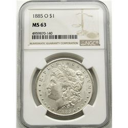 1885-O Morgan Silver Dollar $ NGC MS 63