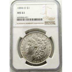 1884-O Morgan Silver Dollar $ NGC MS 61