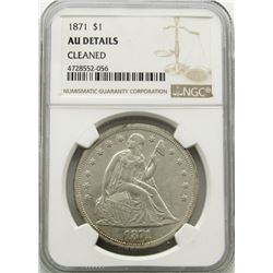 1871 SEATED LIBERTY DOLLAR NGC AU DETAILS