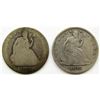 Image 1 : 2-1876-S SEATED HALF DOLLARS