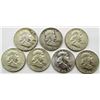 Image 1 : 7 - FRANKLIN HALF DOLLARS AU/BU