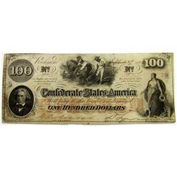 1862 $100 CONFEDERATE STATES OF AMERICA