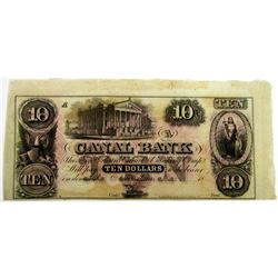 1800s $10 OBSOLETE NOTE CANAL BANK
