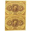 Image 1 : 1862 UNCUT FIVE CENT FRACTIONAL NOTES
