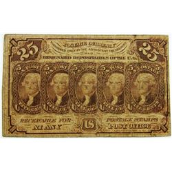 1862 TWENTY FIVE CENT FRACTIONAL NOTE